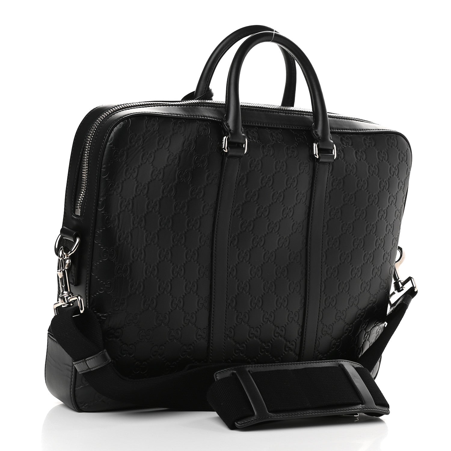 Gucci Guccissima Signature Briefcase Black 3 of 9