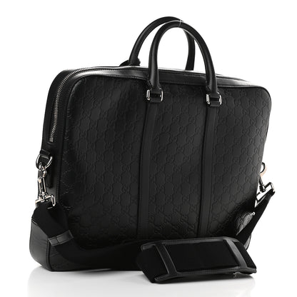 Gucci Guccissima Signature Briefcase Black 3 of 9