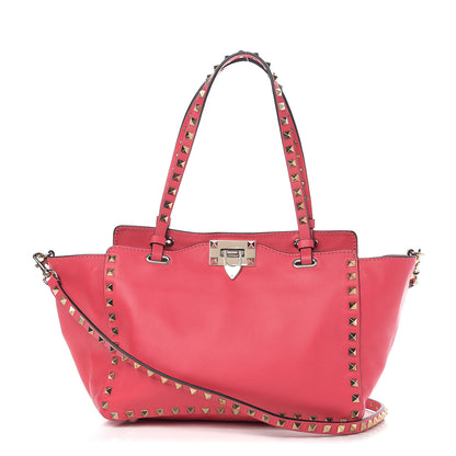 Valentino Garavani Vitello Small Rockstud Tote Raspberry 1 of 8
