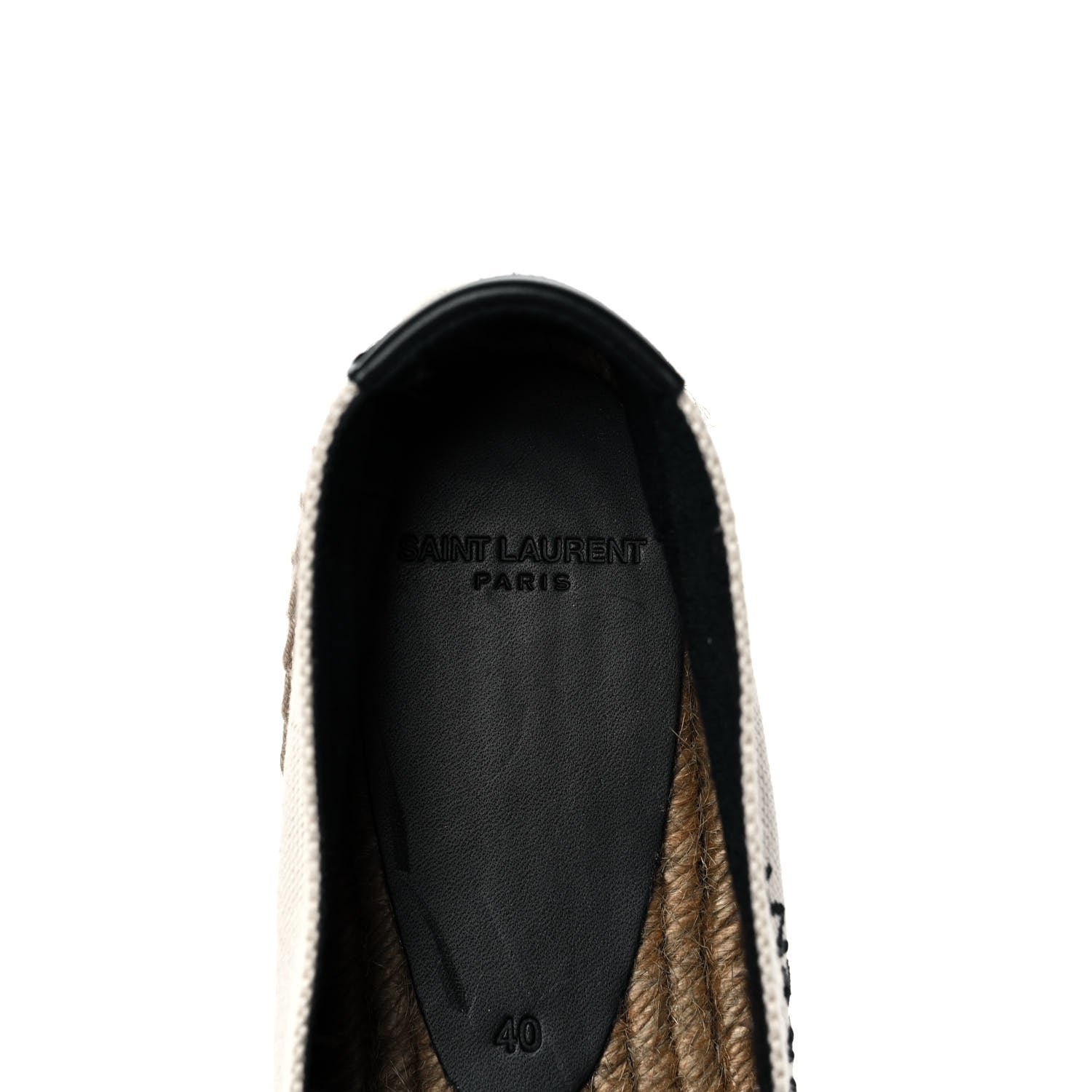 Saint Laurent Canvas Nappa Elba Light Logo Embroidered Espadrilles 40 Ecru 7 of 9