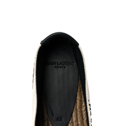 Saint Laurent Canvas Nappa Elba Light Logo Embroidered Espadrilles 40 Ecru 7 of 9