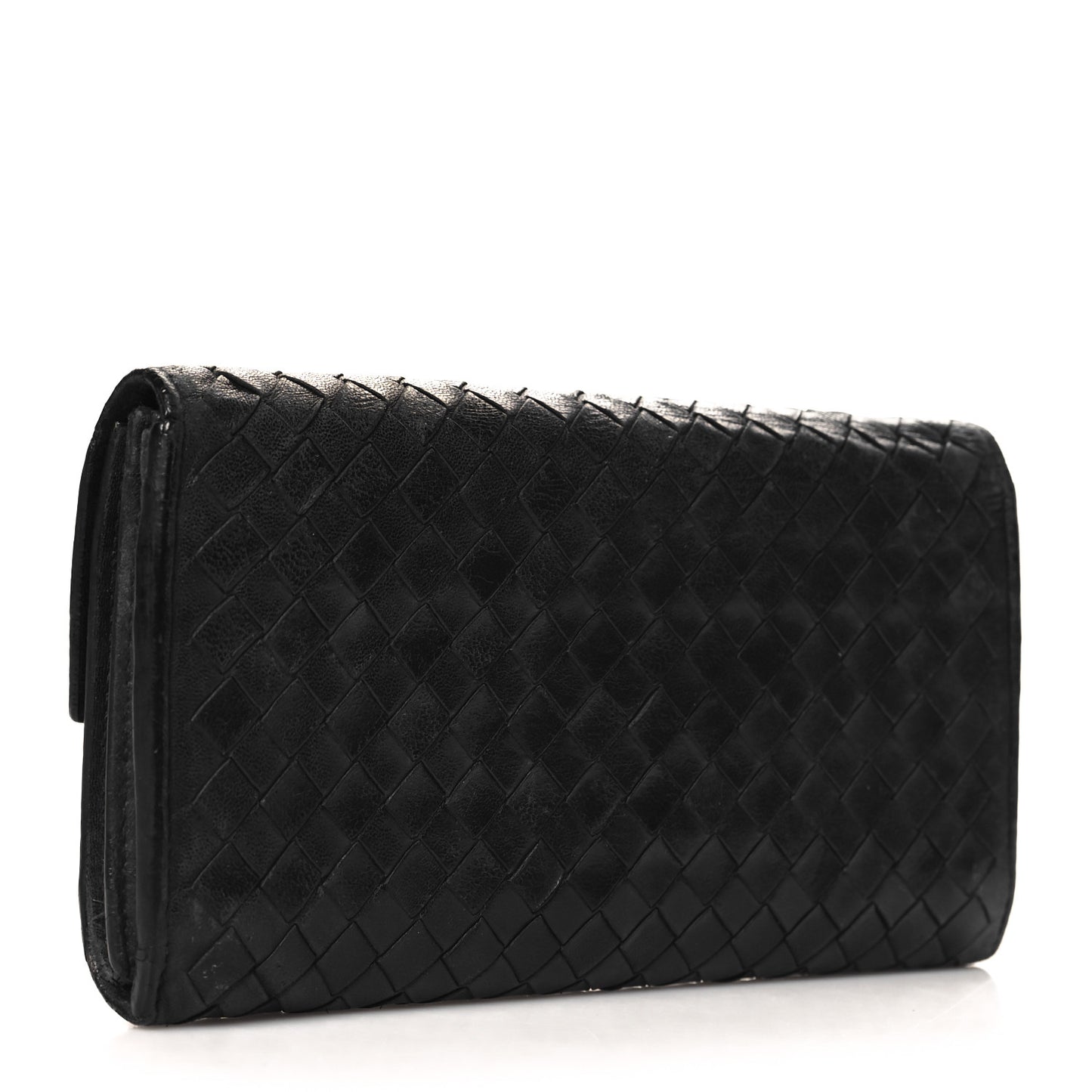 Nappa Intrecciato Continental Flap Wallet Black