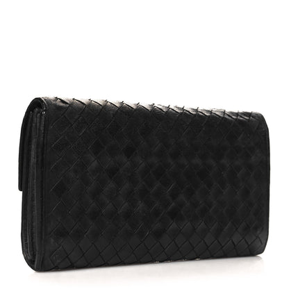 Bottega Veneta Nappa Intrecciato Continental Flap Wallet Black 3 of 10