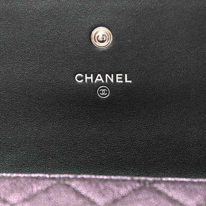 Chanel Iridescent Caviar Quilted Classic Pouch Clutch Black 7 of 13