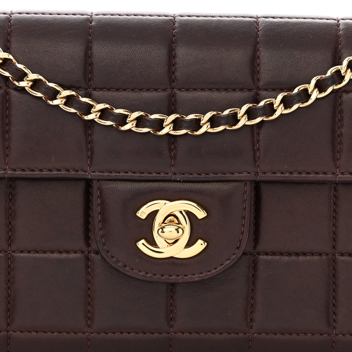 Chanel Lambskin East West Chocolate Bar Flap Brown 9 of 11