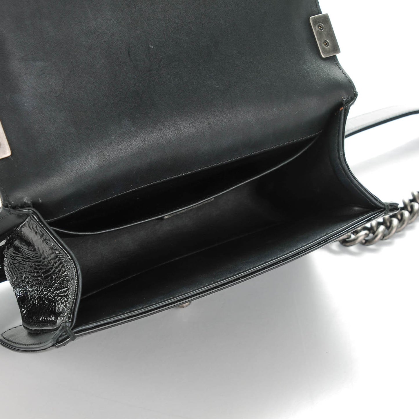 Python Patent Small Boy Flap Black