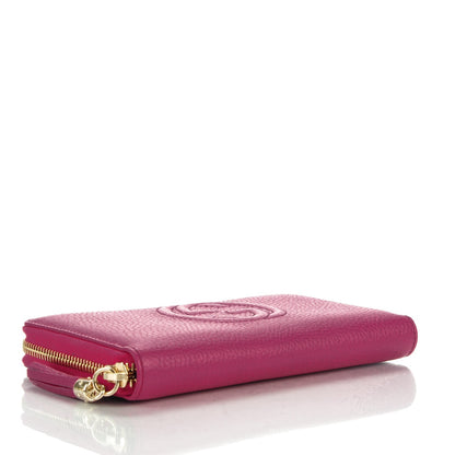 Gucci Pebbled Calfskin Soho Zip Around Wallet Bright Bougainvillea 4 of 7