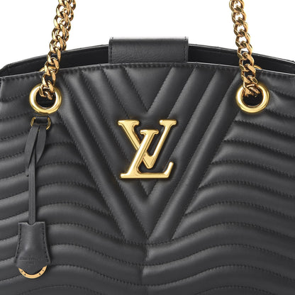 Louis Vuitton Calfskin New Wave Chain Tote Black 9 of 12