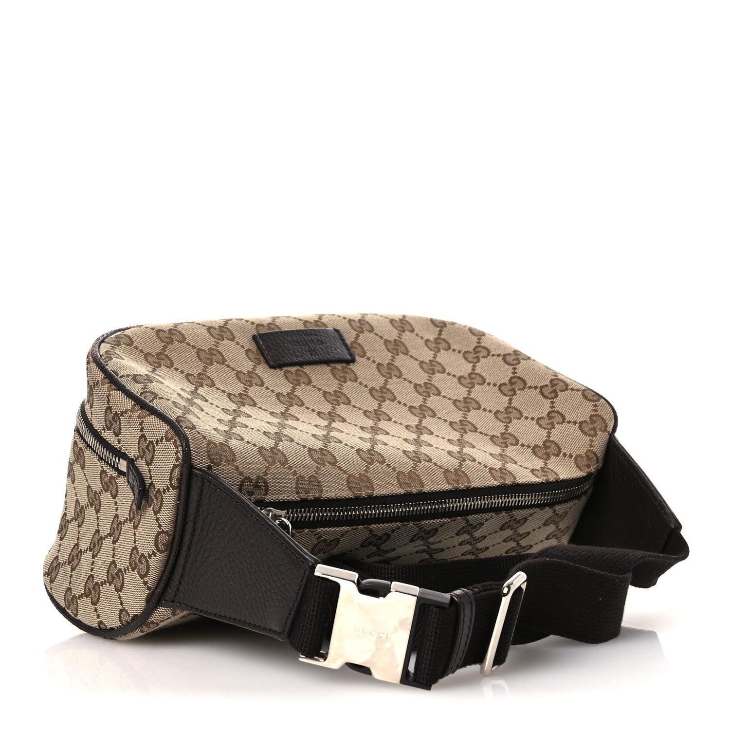 Gucci Monogram Dollar Calfskin Waist Pouch Beige Ebony Testa di Moro Marrone Scuro 3 of 10
