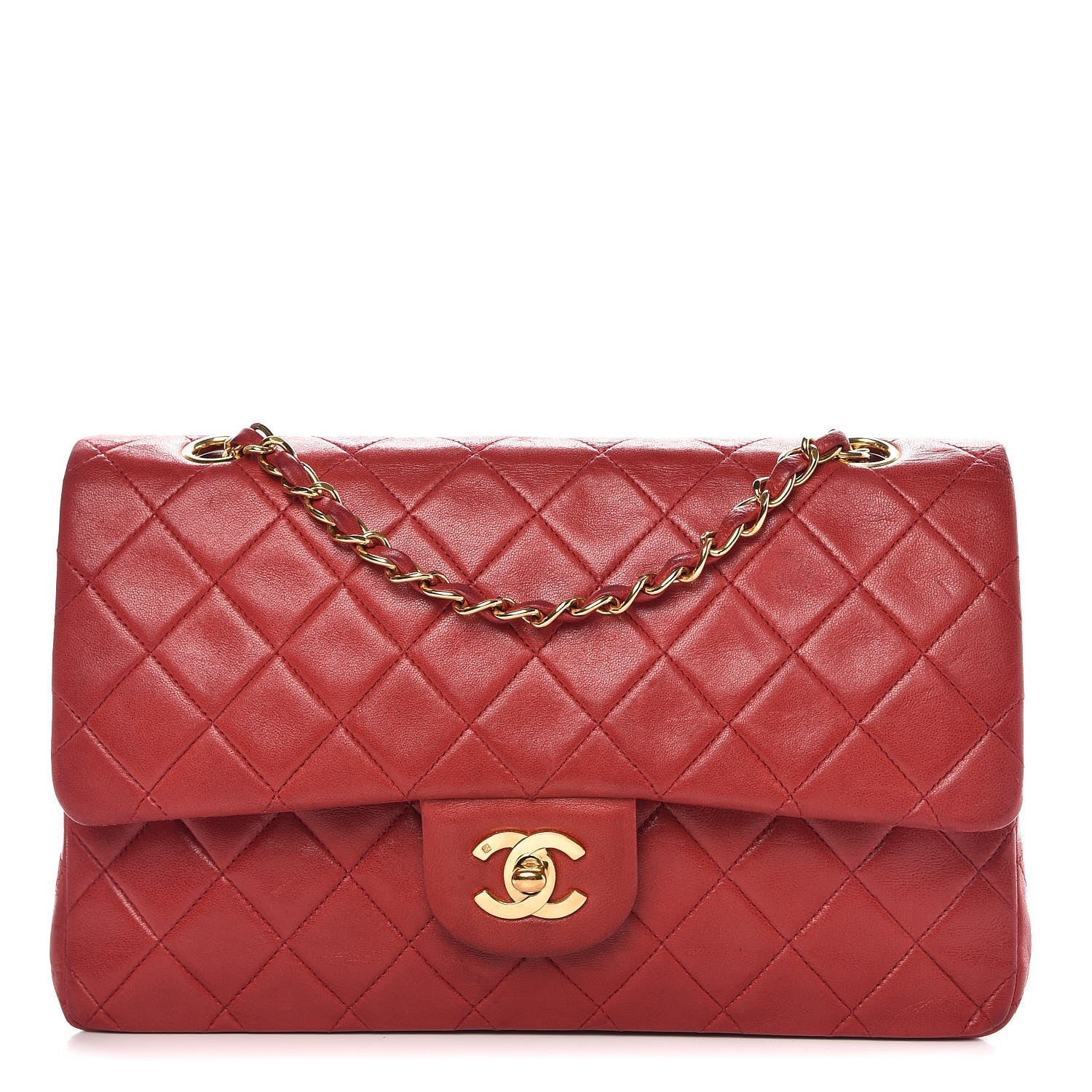 Chanel Lambskin Quilted Medium Double Flap Red 1 of 15