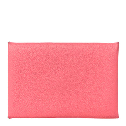 Hermes Evercolor Calvi Card Case Rose Azalee 1 of 14