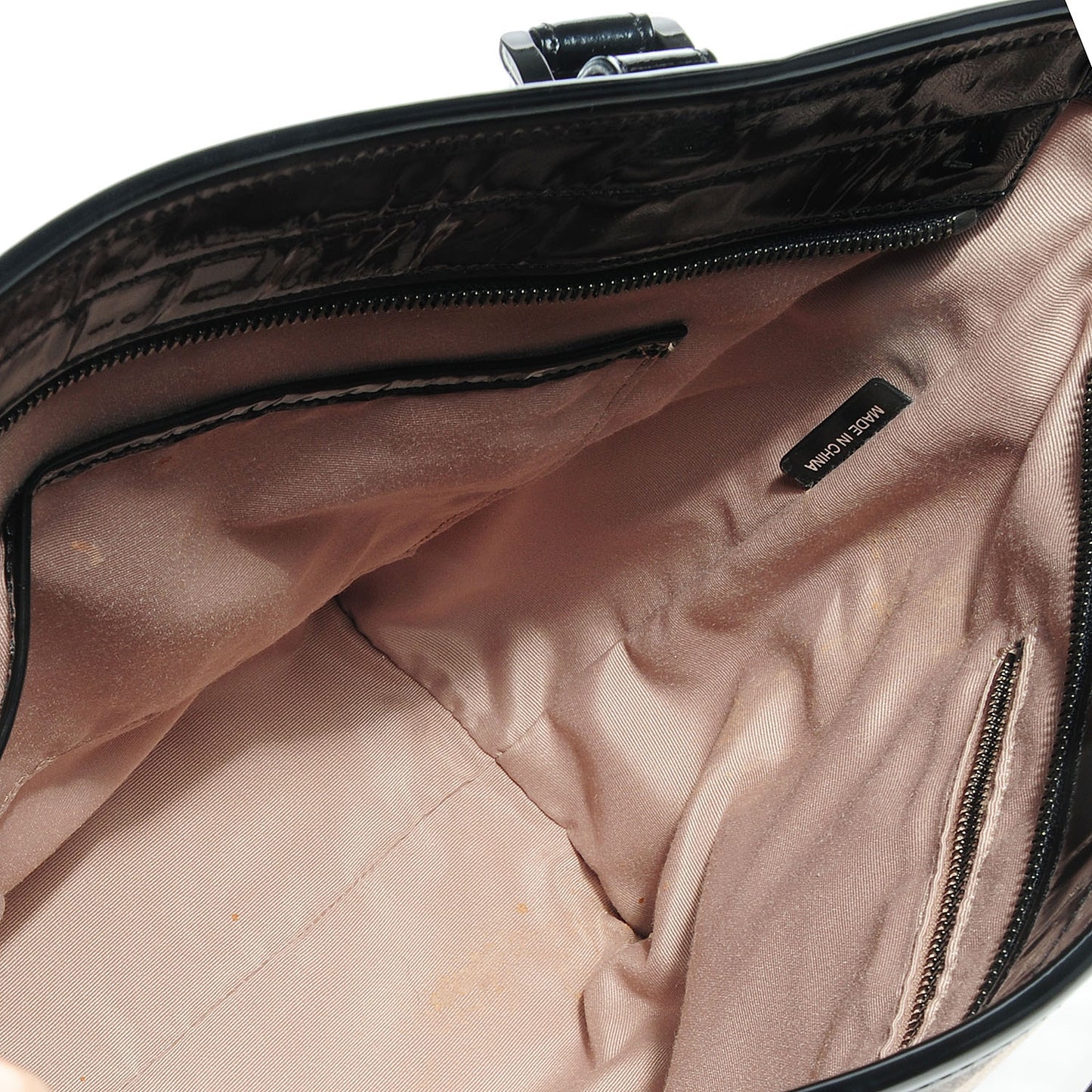 Patent Supernova Check Medium Tote Black