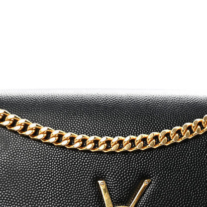 Saint Laurent Grain De Poudre Medium Classic Monogram Kate Satchel Black 7 of 9