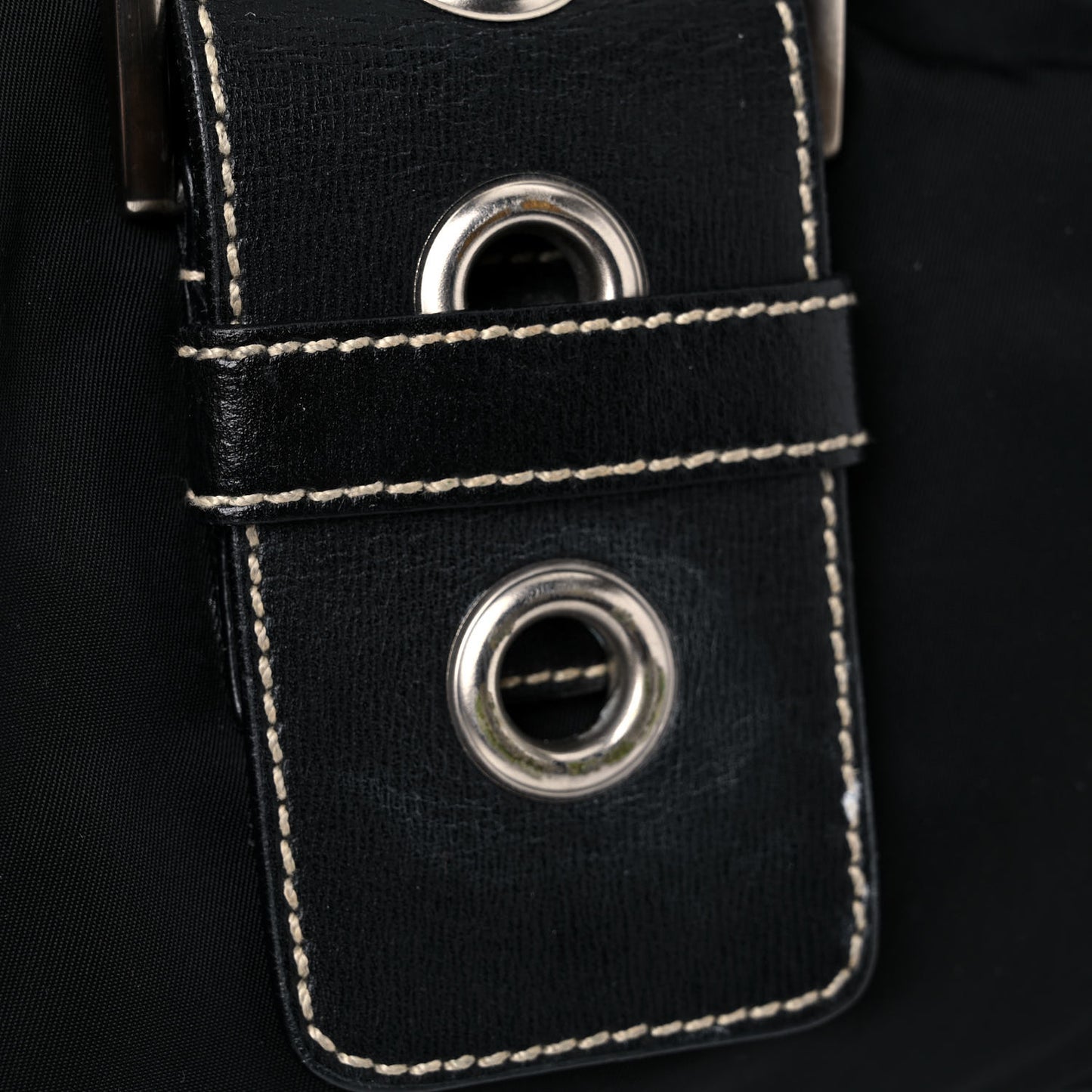 Tessuto Nylon Moon Shoulder Bag Black