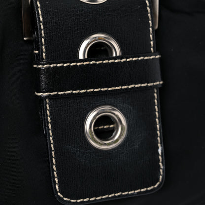 Prada Tessuto Nylon Moon Shoulder Bag Black 17 of 19