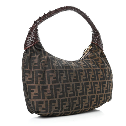 Fendi Zucca Nappa Nuvolata Vitello Tortuga Medium Spy Hobo Tobacco Moro 3 of 12