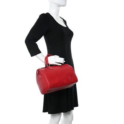 Louis Vuitton Epi Speedy 25 Castillan Red 2 of 11