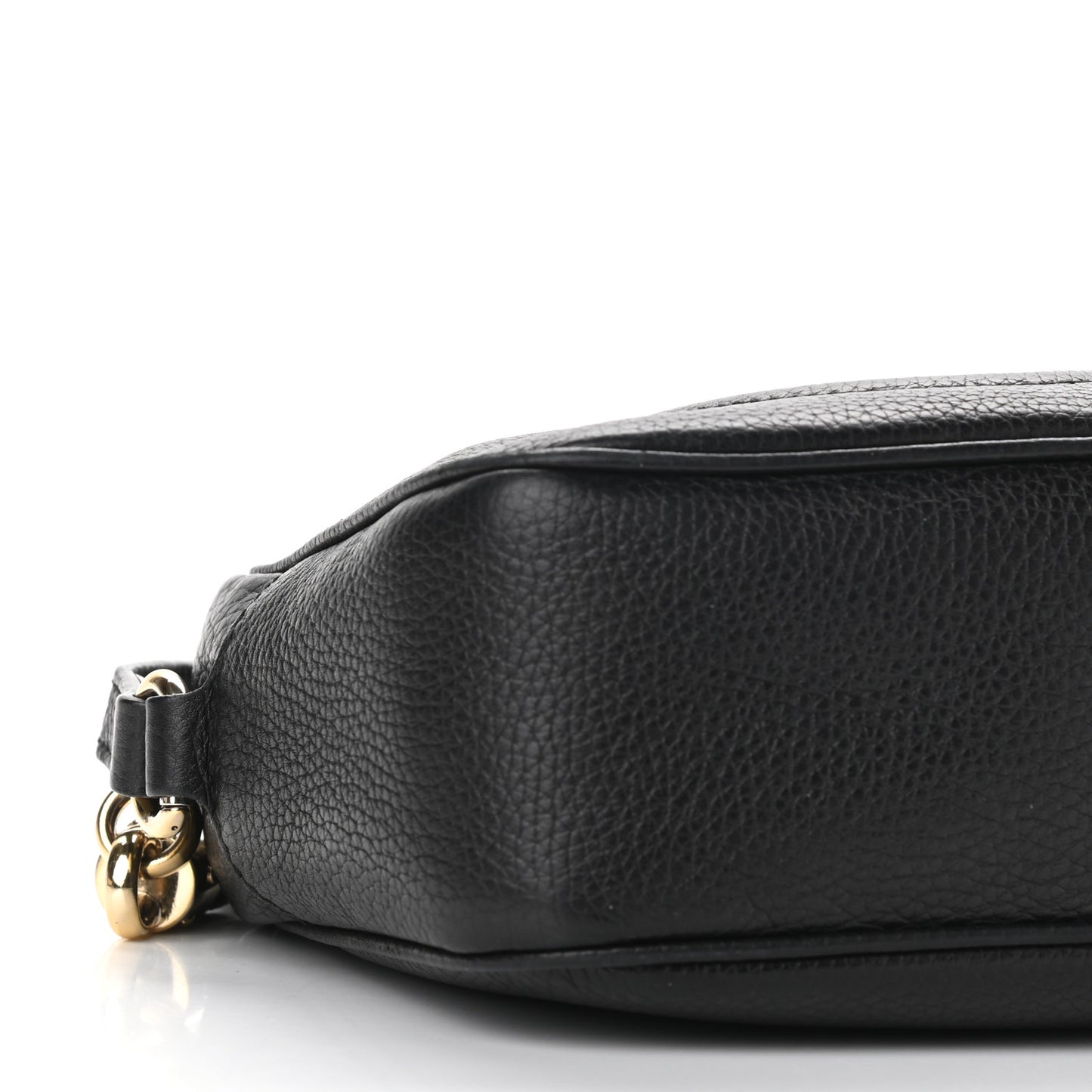 Pebbled Calfskin Small Soho Disco Bag Black