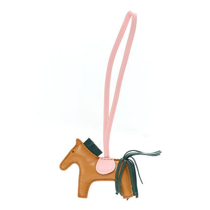 Hermes Milo Lambskin Grigri Rodeo Horse Bag Charm PM Sesame Malachite Rose Sakura 1 of 3