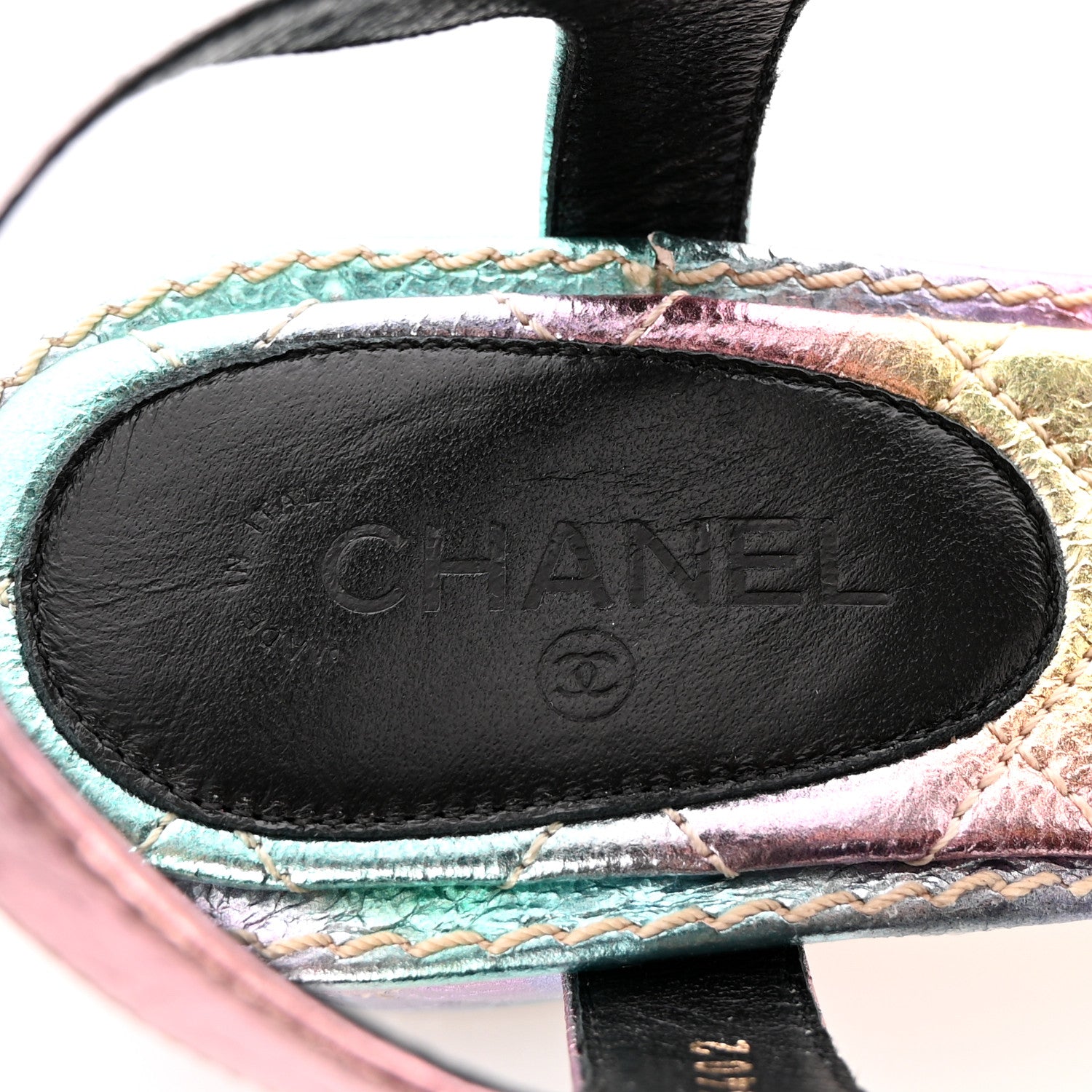Chanel Goatskin Fantasy CC Pearl Thong Sandals 37 Multicolor 7 of 8