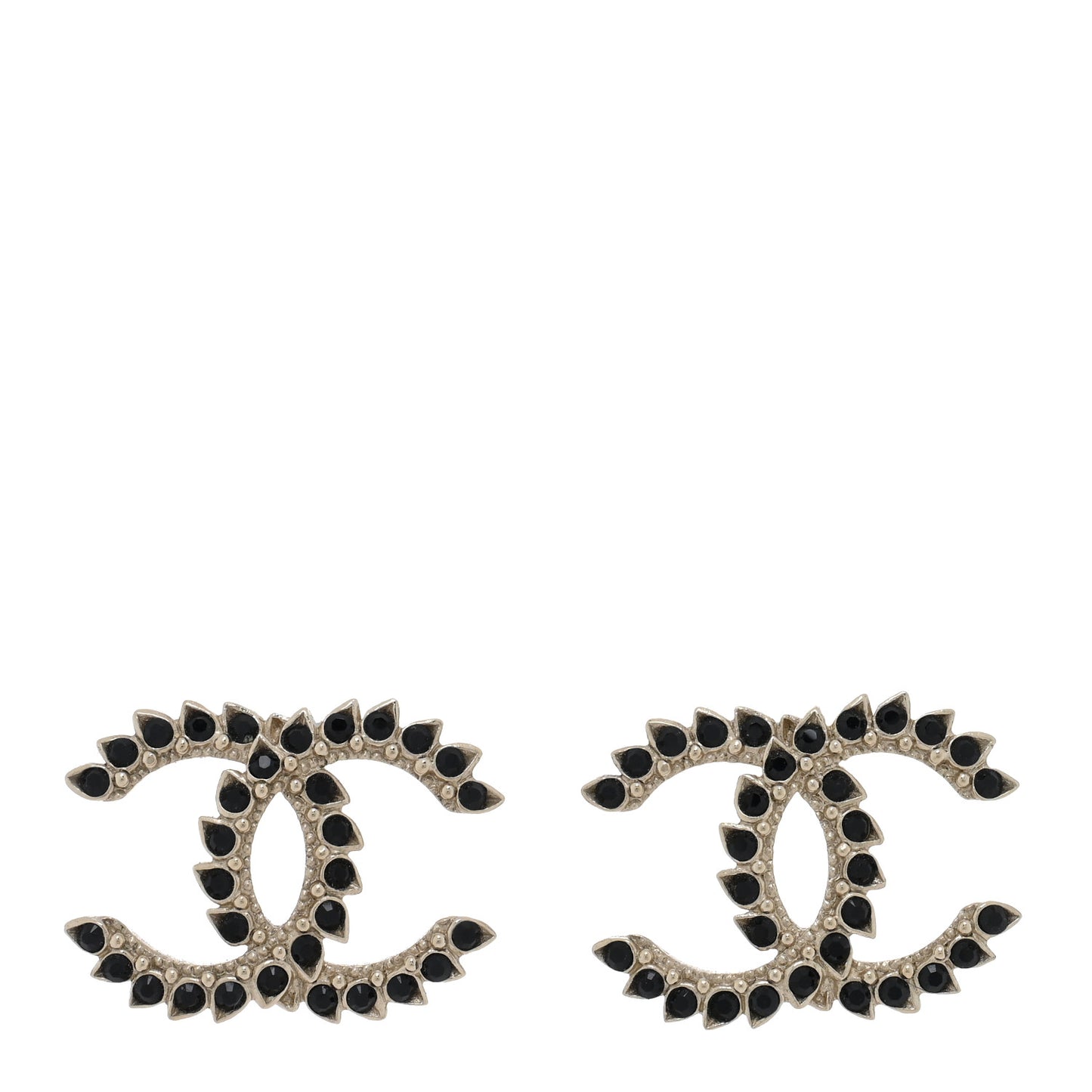 Strass Crystal Dazzling Wheat CC Earrings Black Gold