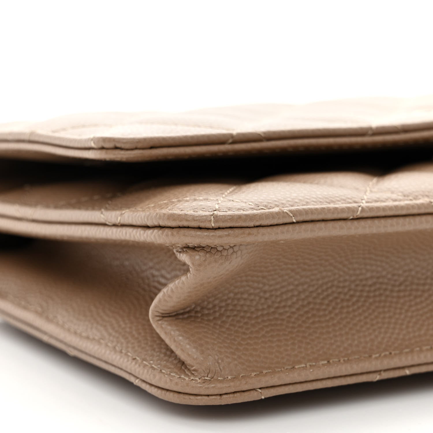 Chanel Caviar Quilted Wallet on Chain WOC Dark Beige 11 of 14