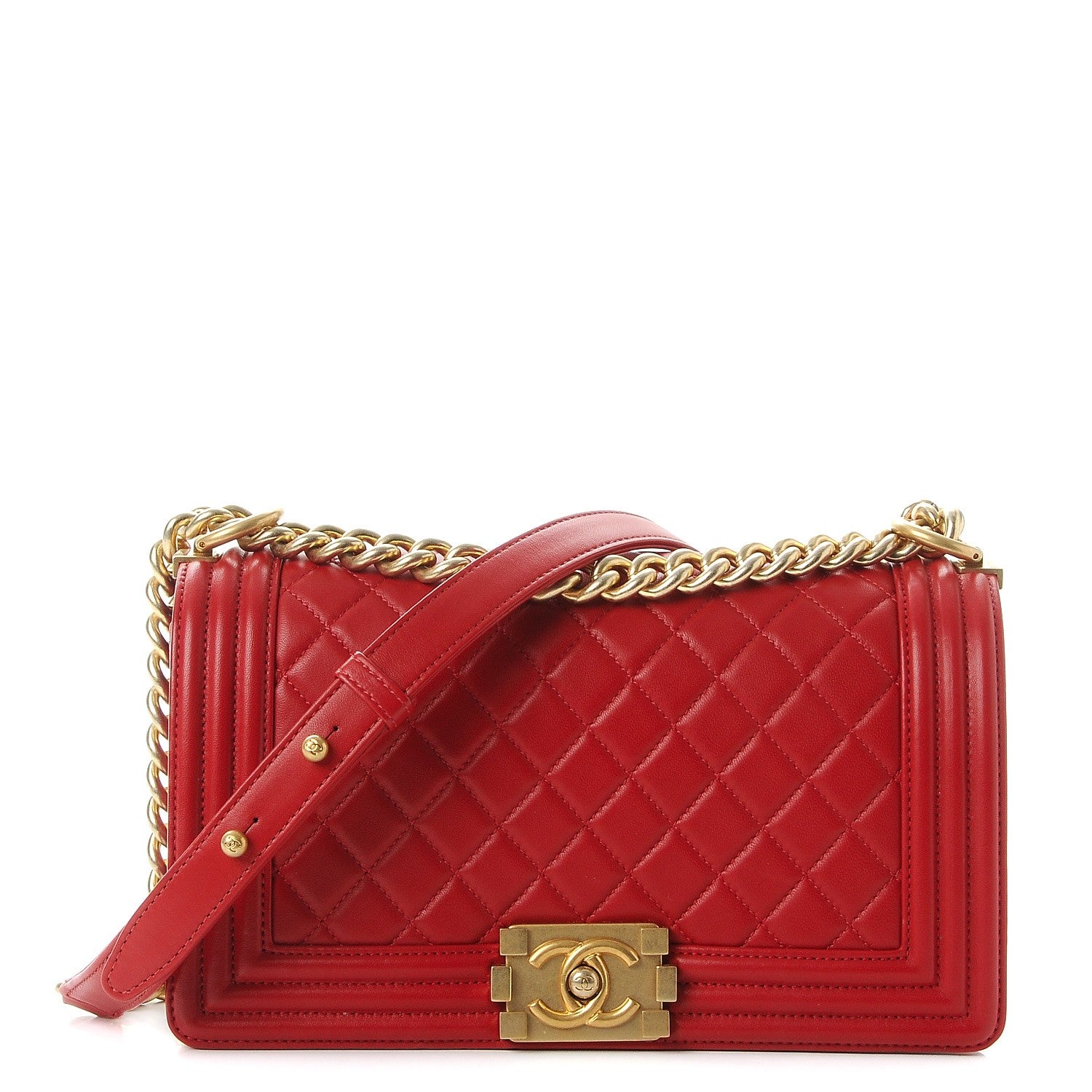 Chanel Lambskin Quilted Medium Boy Flap Red 1 of 9