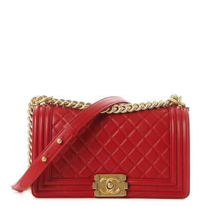 Chanel Lambskin Quilted Medium Boy Flap Red 1 of 9