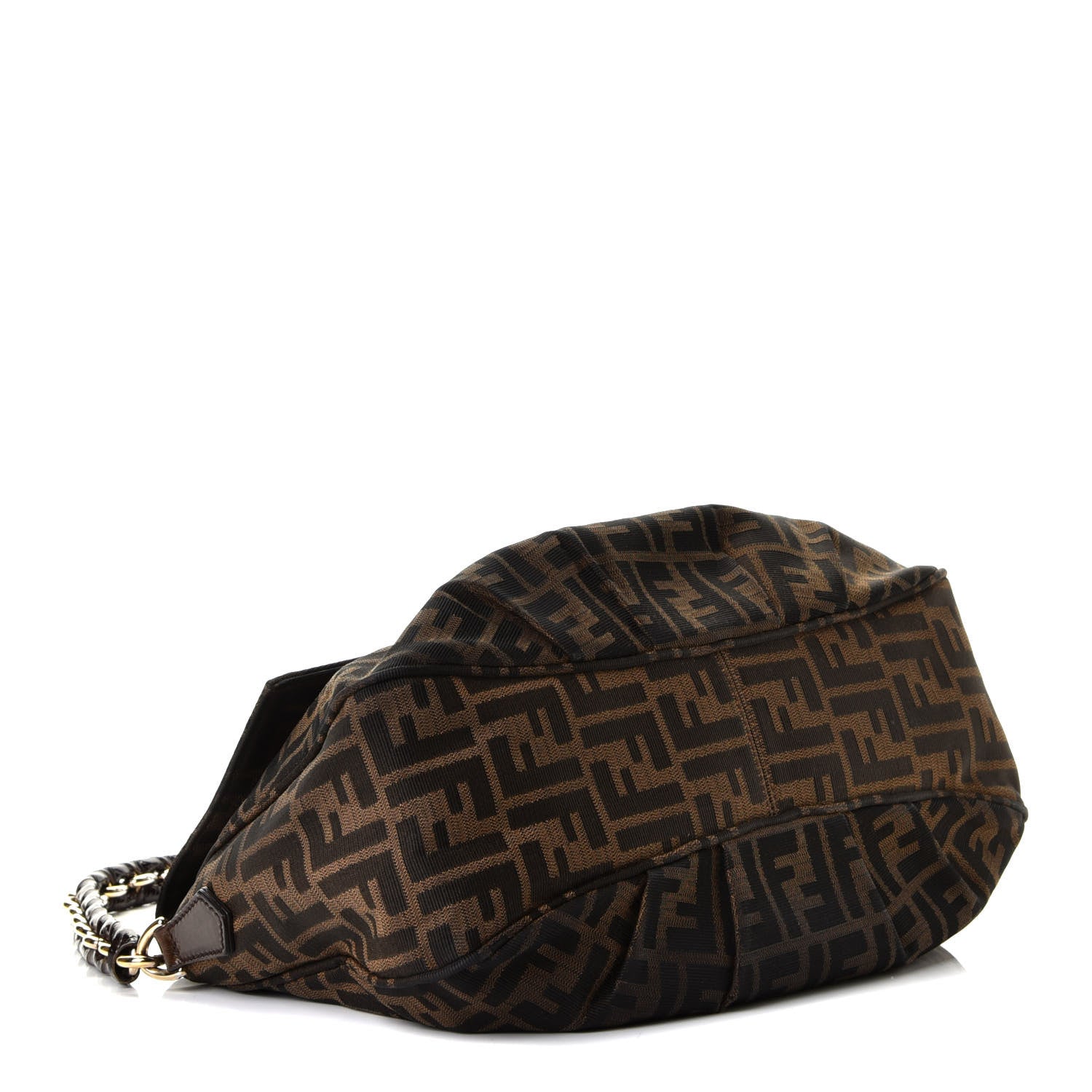 Fendi Zucca Patent Mia Shoulder Flap Tobacco 3 of 6