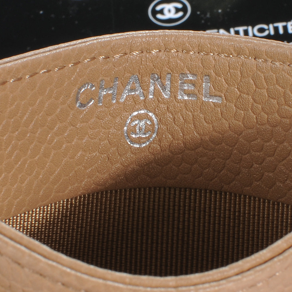 Chanel Caviar Quilted Card Holder Beige 5 of 8