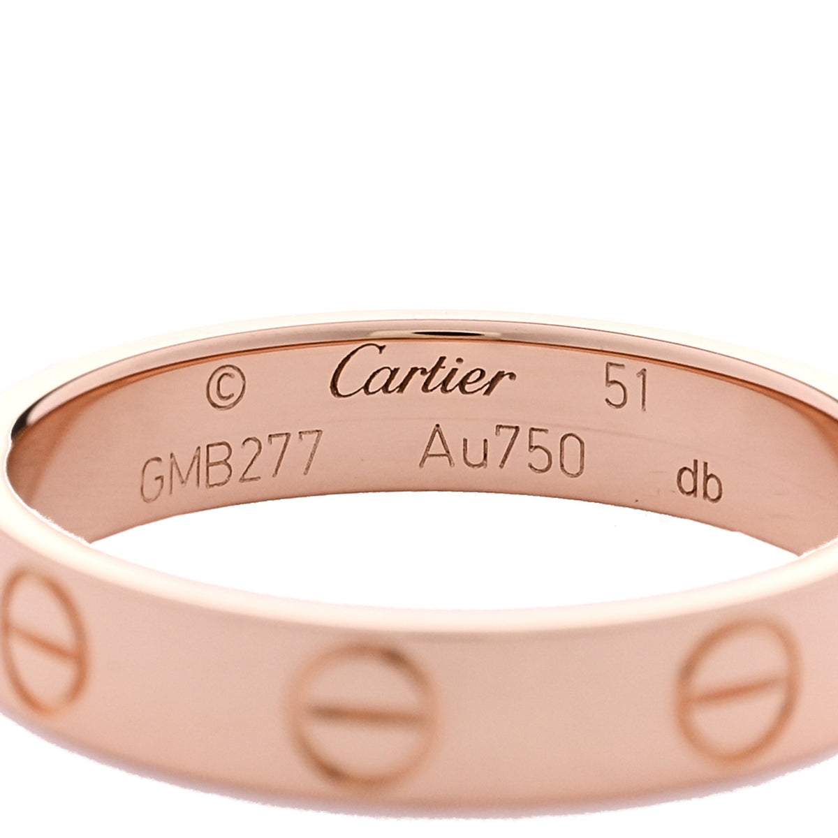 Cartier 18K Pink Gold 3.5mm LOVE Wedding Band Ring 51 5.75 4 of 5
