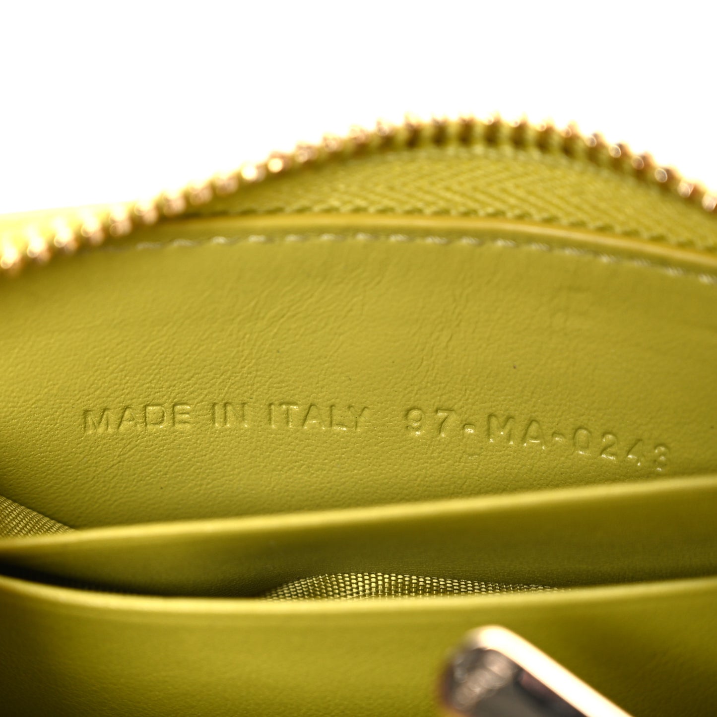 Patent Cannage Small Lady Dior Voyageur Coin Purse Lime