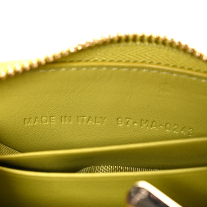 Christian Dior Patent Cannage Small Lady Dior Voyageur Coin Purse Lime 7 of 7