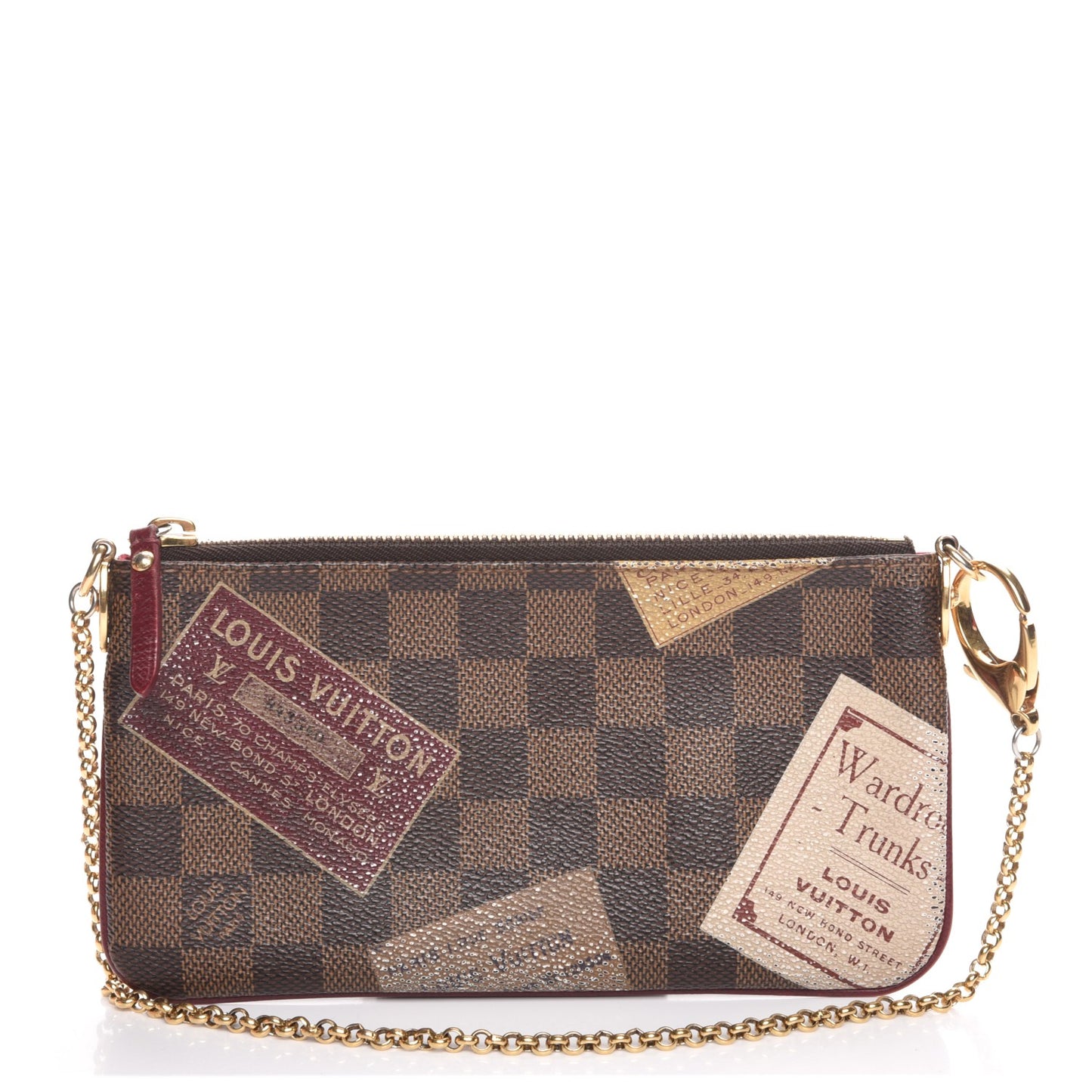 Damier Ebene Trunks Labels Pochette Milla MM