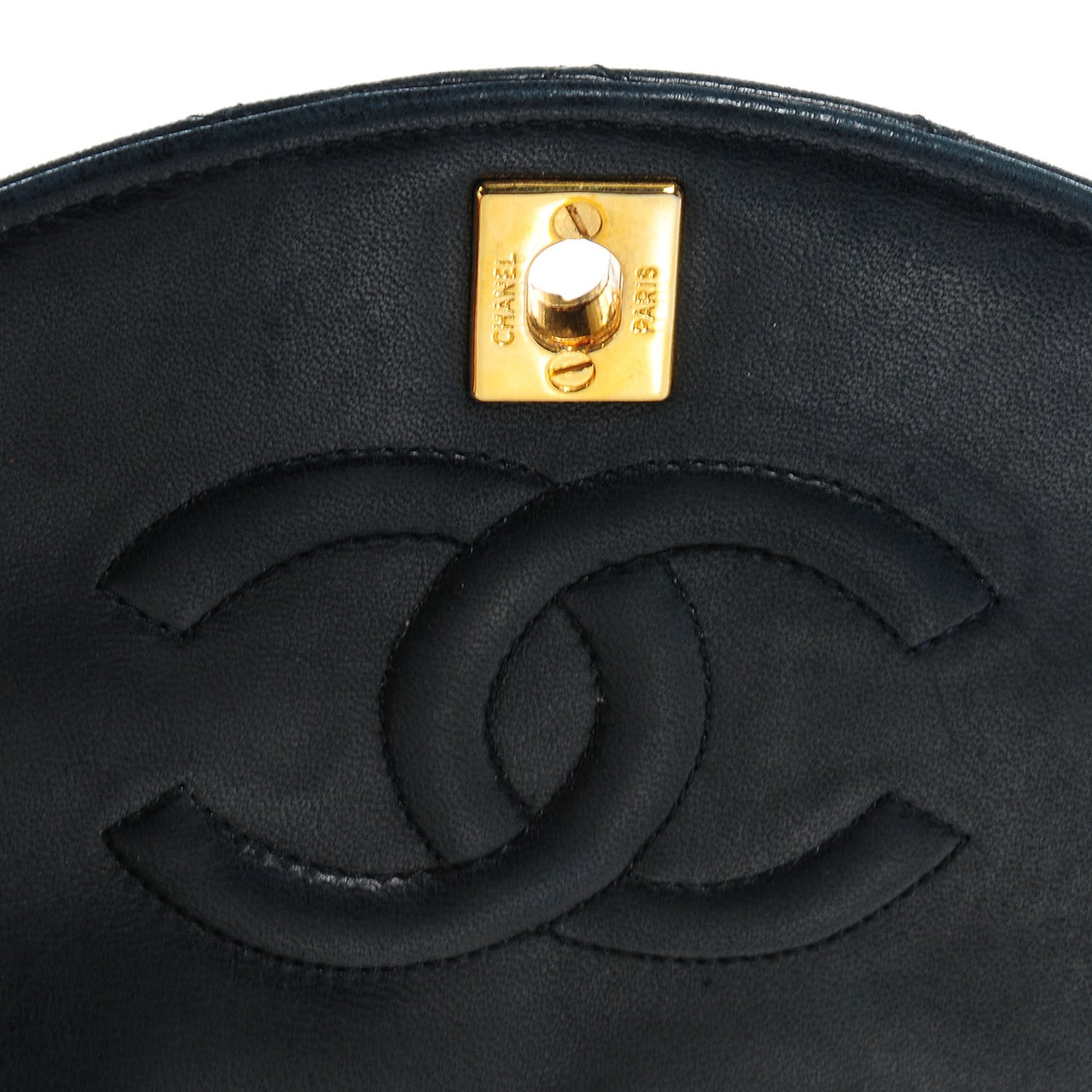 Lambskin Small Single Flap Navy