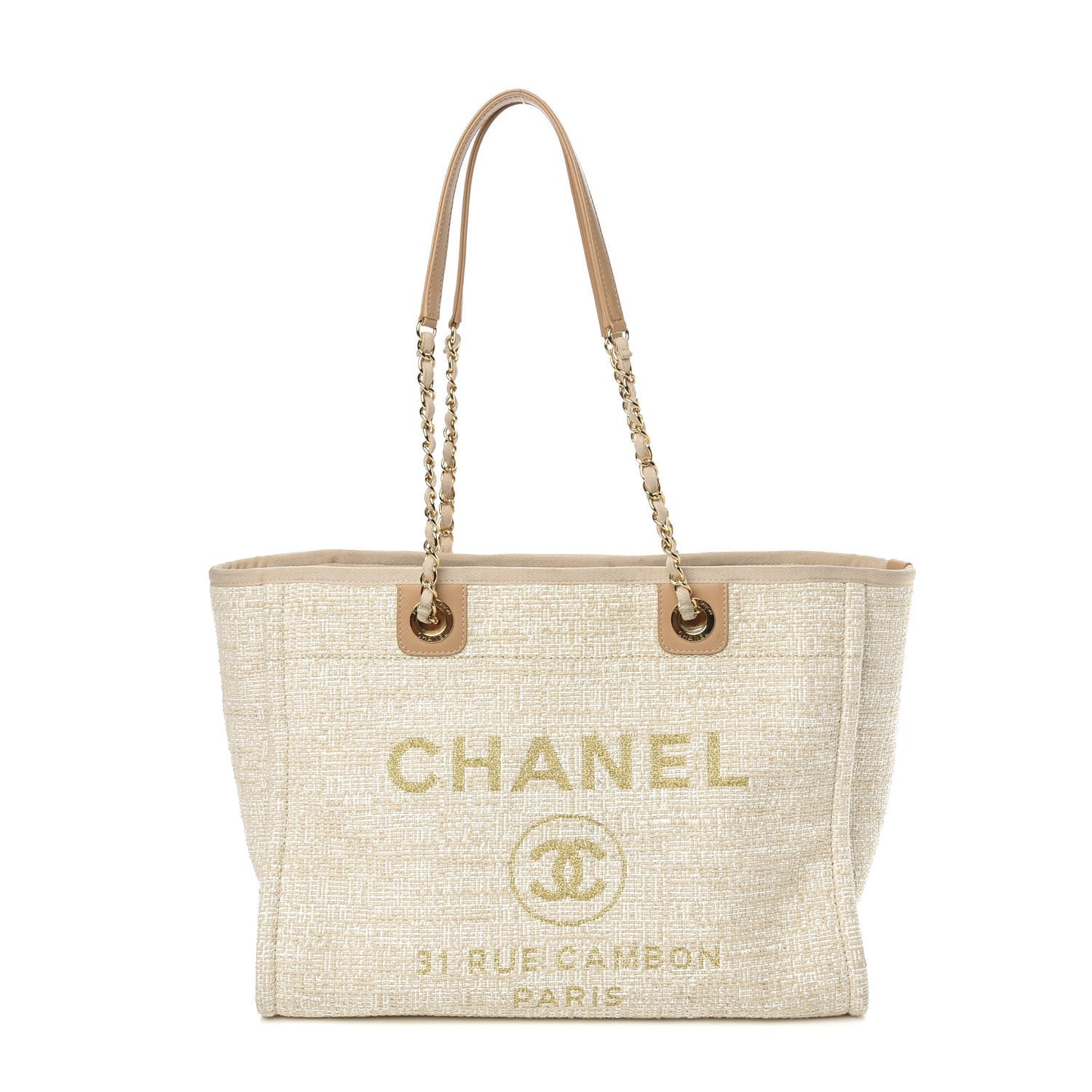 Canvas Small Deauville Tote Light Beige