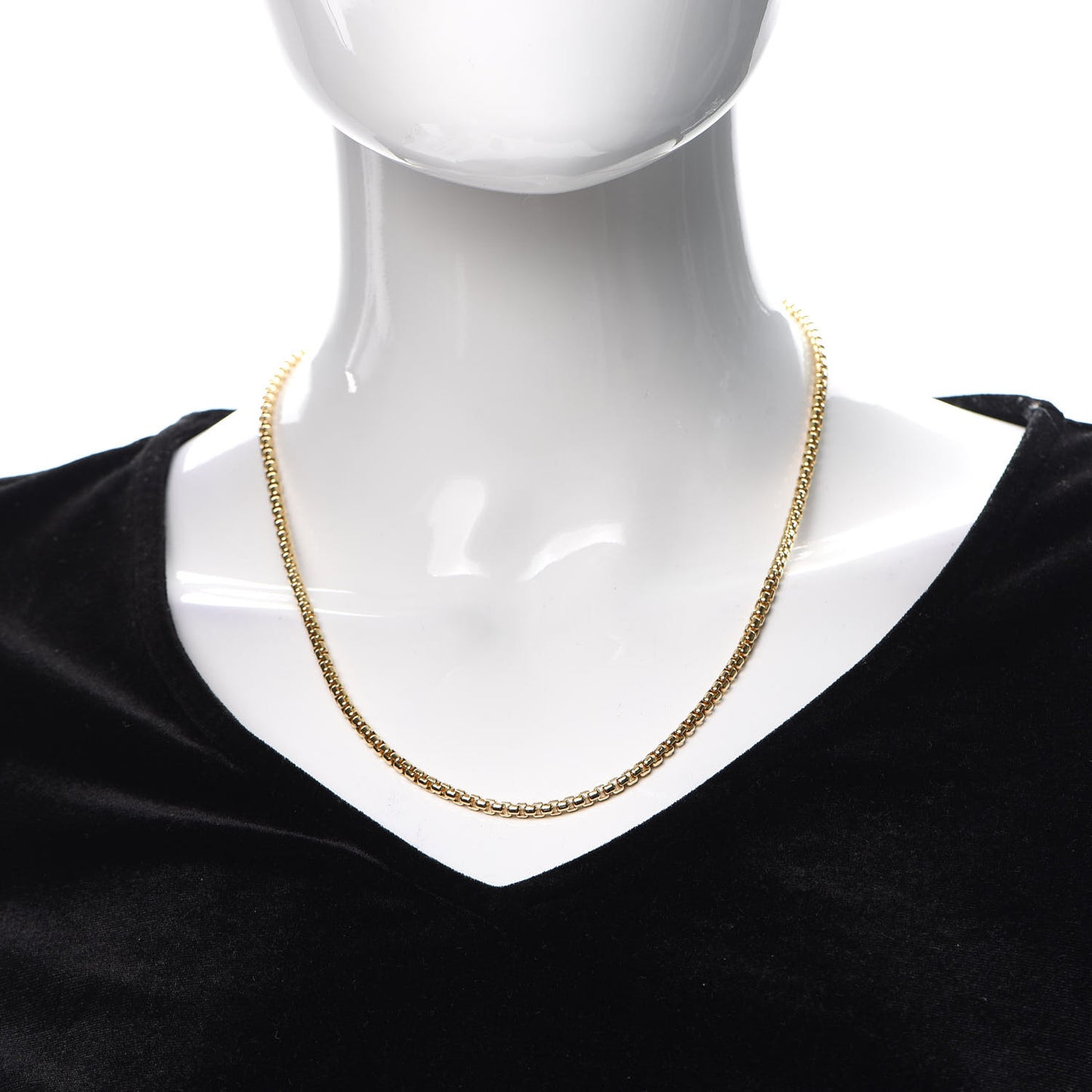 18K Yellow Gold 3.4mm Box Chain Necklace 20"