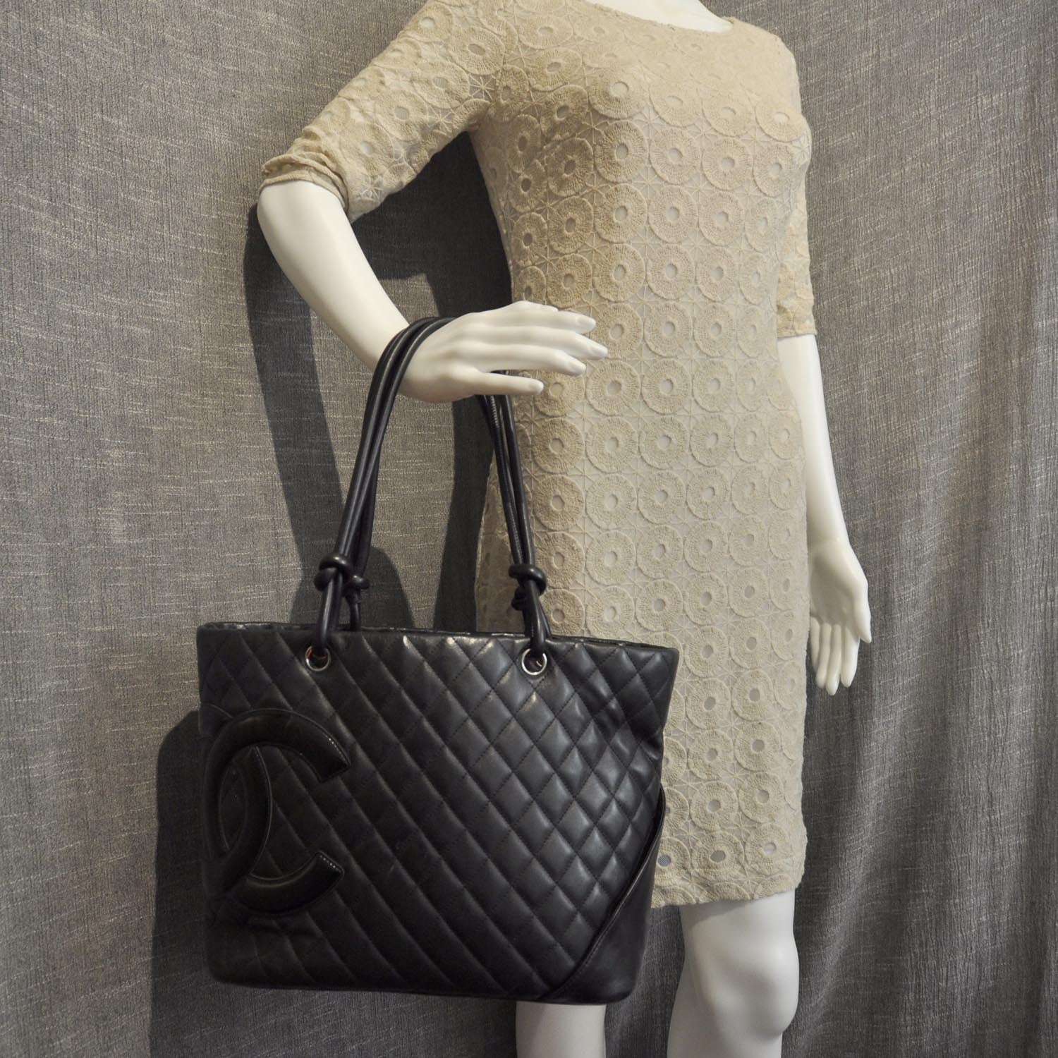 Chanel Calfskin Quilted Large Cambon Tote Black 2 of 9