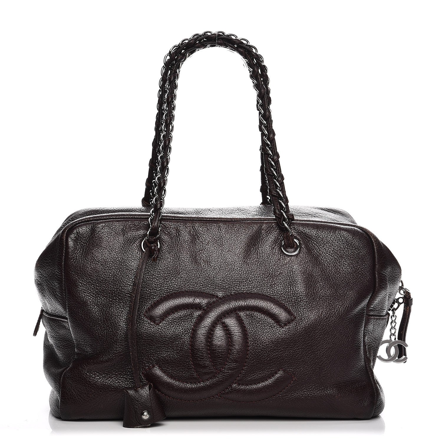 Chanel Deerskin Luxe Ligne Bowler Purple 1 of 23