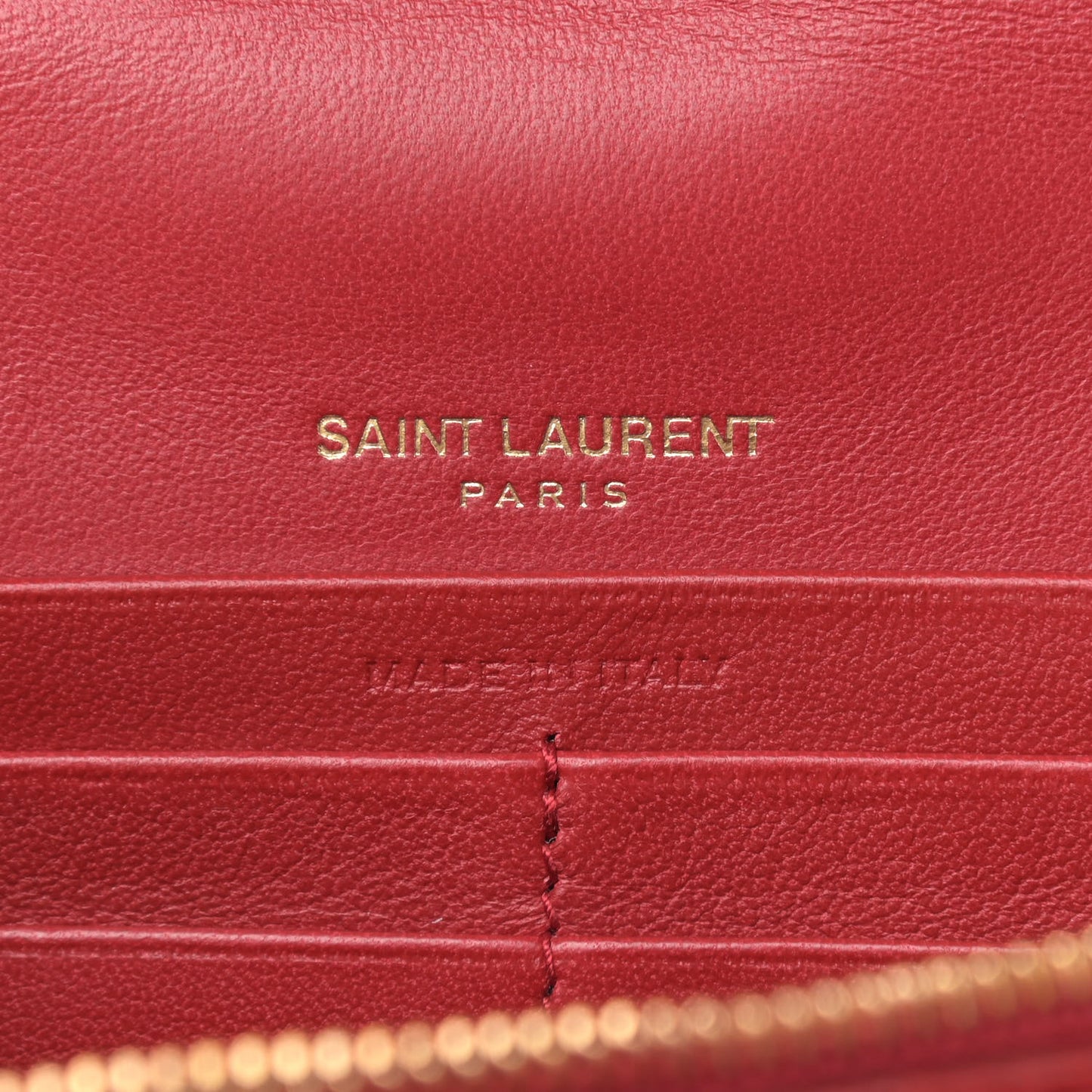 Lambskin Matelasse Monogram Vicky Chain Wallet Rouge Eros