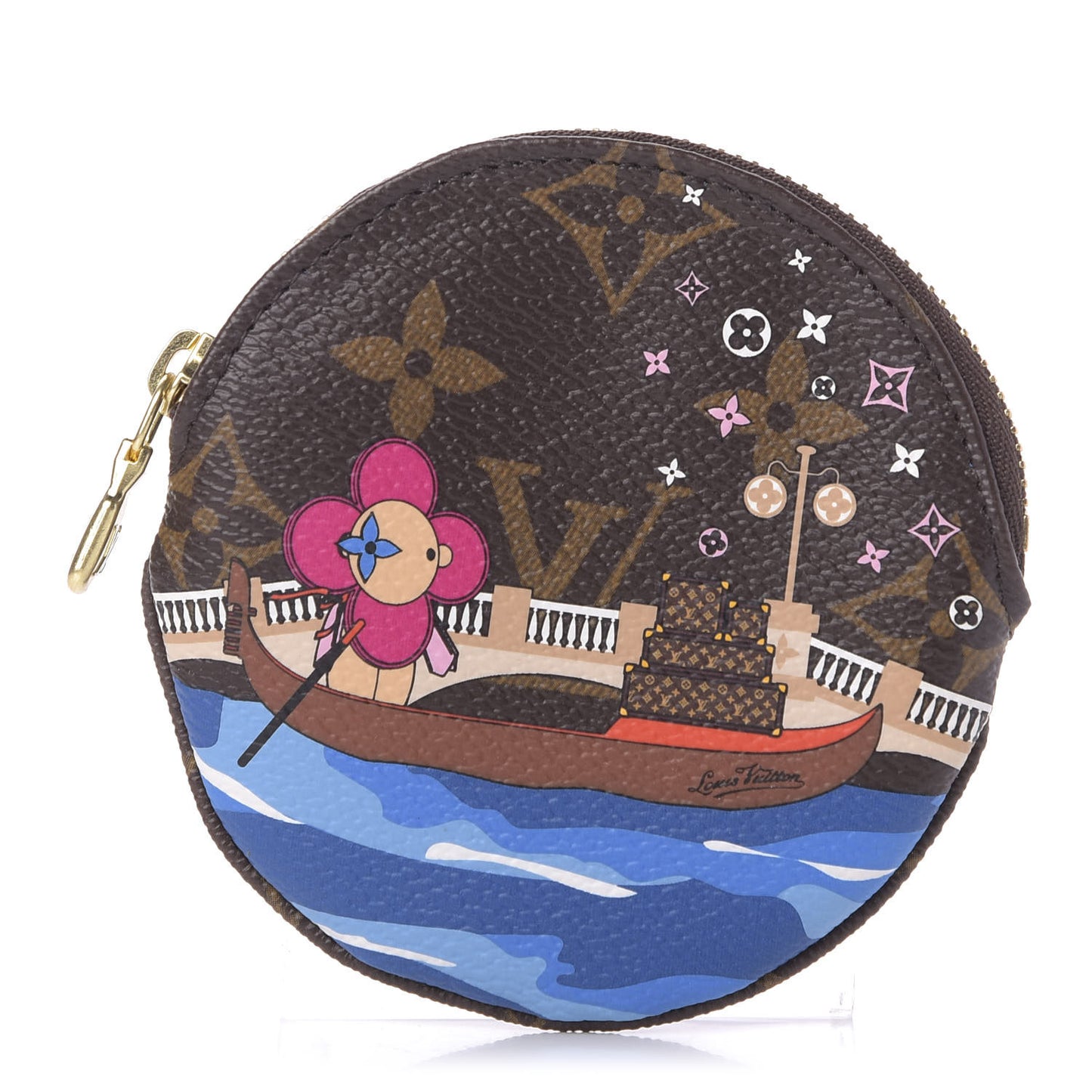Monogram 2019 Christmas Animation Round Coin Purse Blue