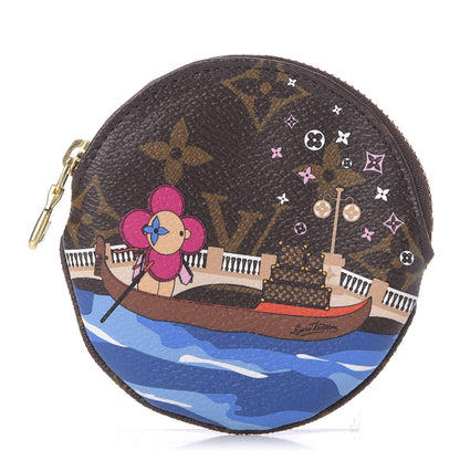 Louis Vuitton Monogram 2019 Christmas Animation Round Coin Purse Blue 2 of 9