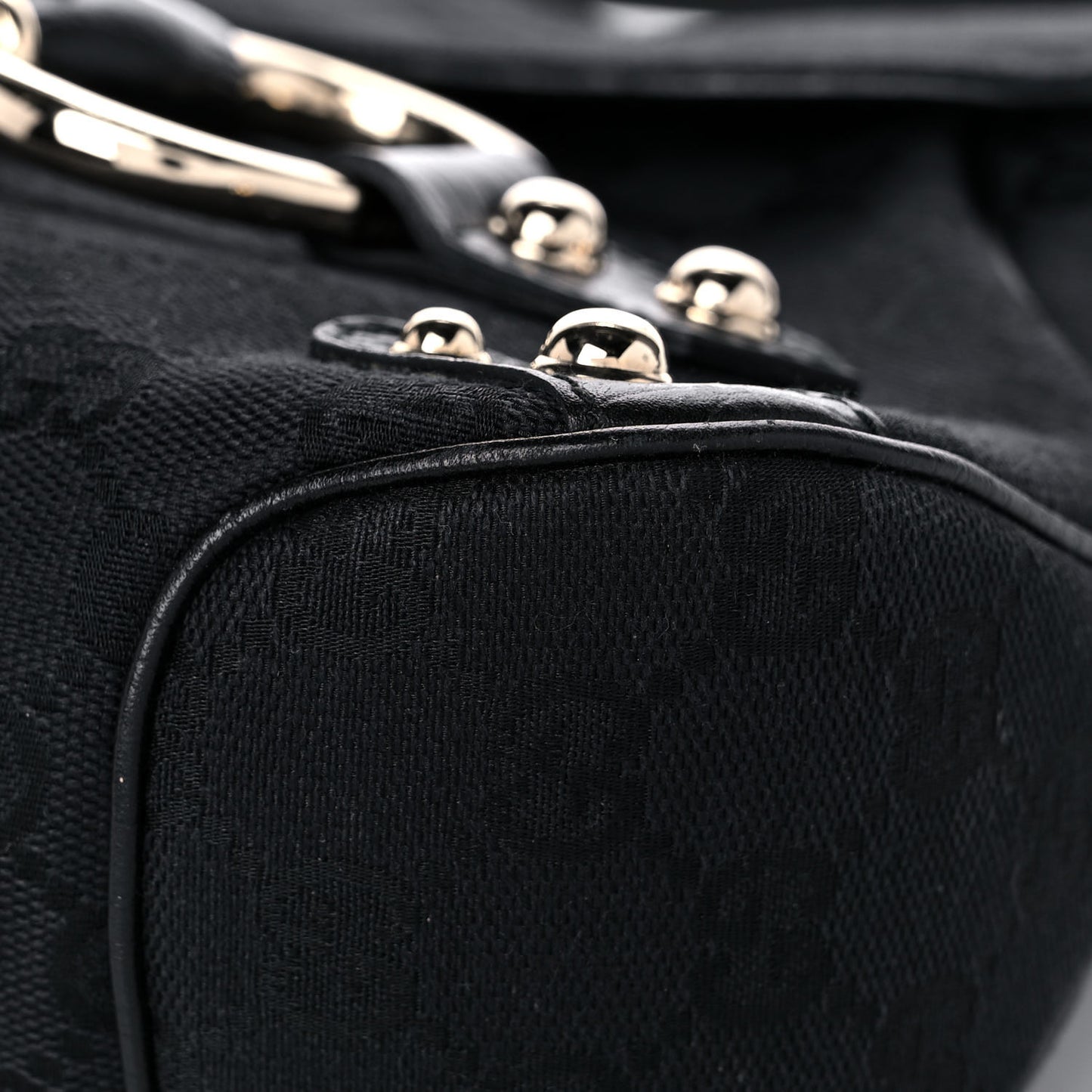 Monogram Horsebit Web Flap Bag Black Beige