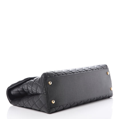 Chanel Caviar Lizard Quilted Medium Coco Handle Flap Black 5 of 11