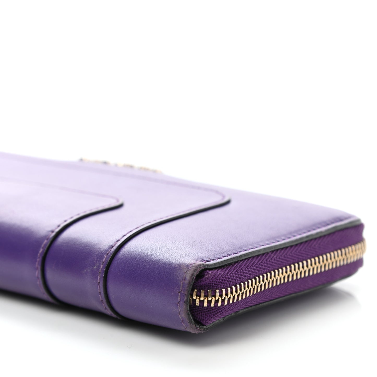 Calfskin Serpenti Zip Around Wallet Amethyst