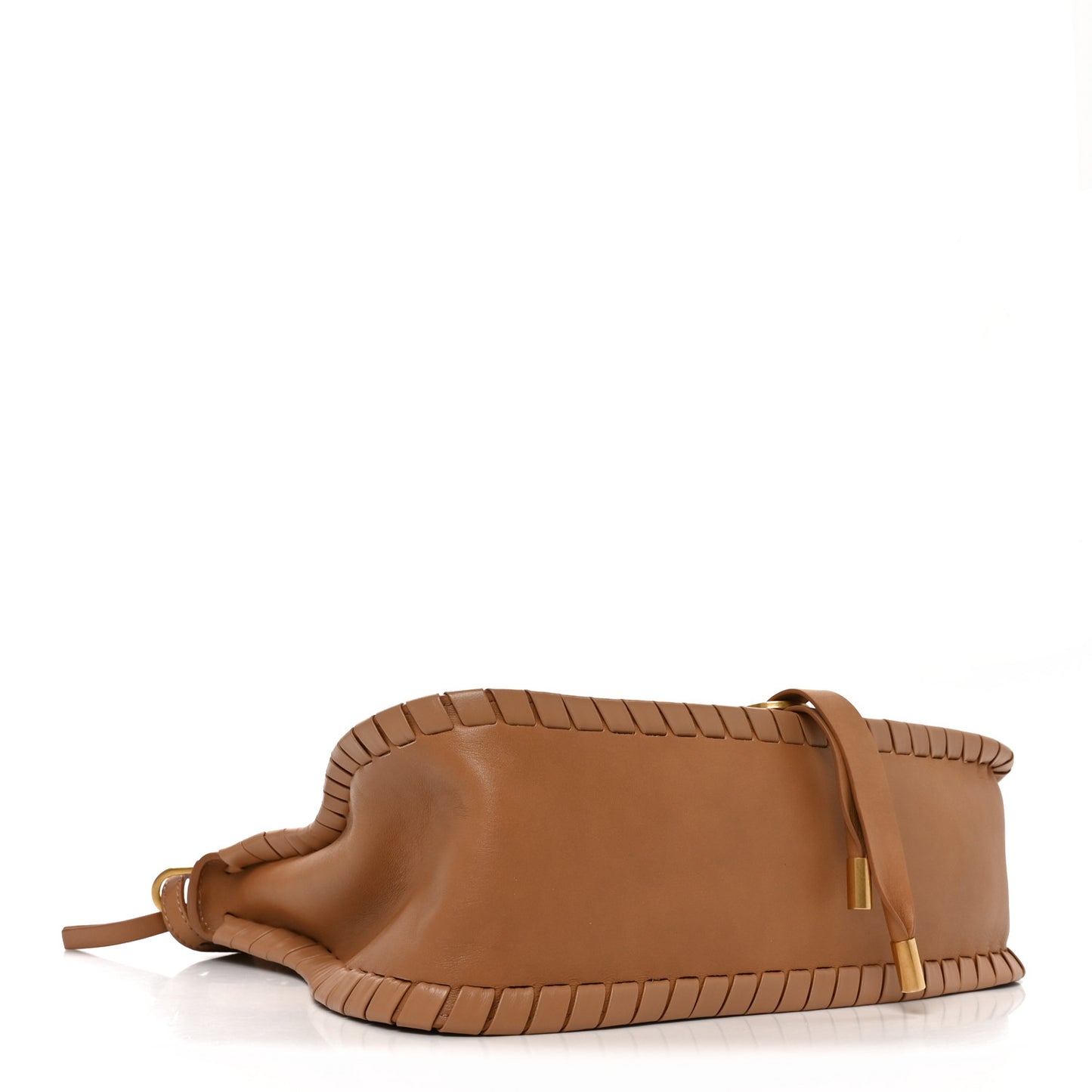 Calfskin Whipstitch Medium Marcie Satchel Tan