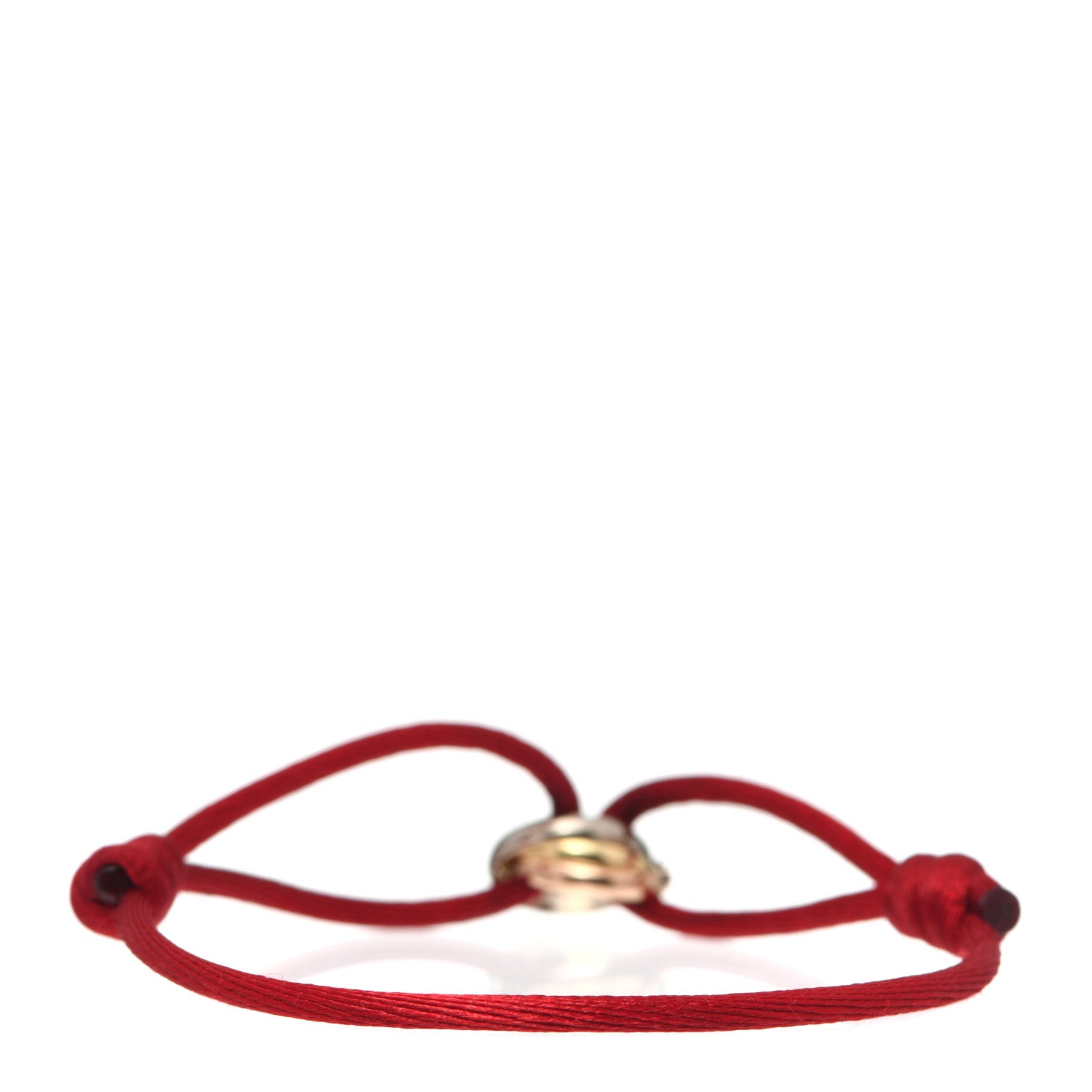 Cartier 18K Pink Yellow White Gold Trinity Cord Bracelet Red 3 of 6