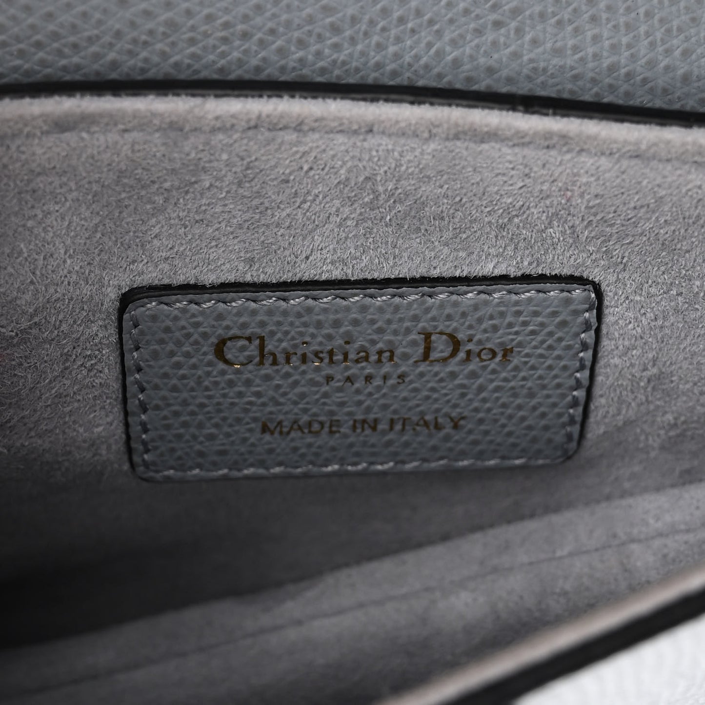 Grained Calfskin Mini Saddle Bag Sky Blue