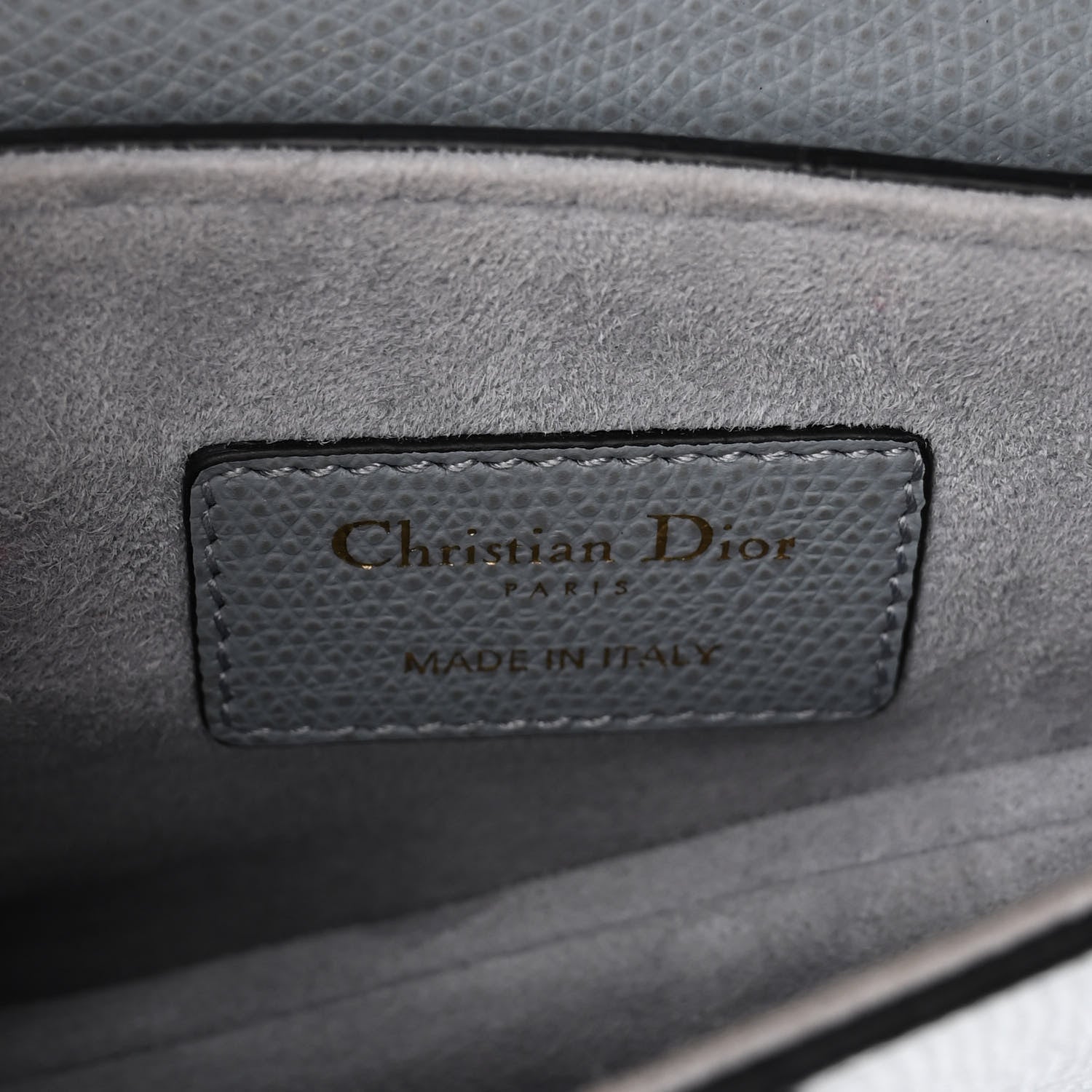 Christian Dior Grained Calfskin Mini Saddle Bag Sky Blue 6 of 10