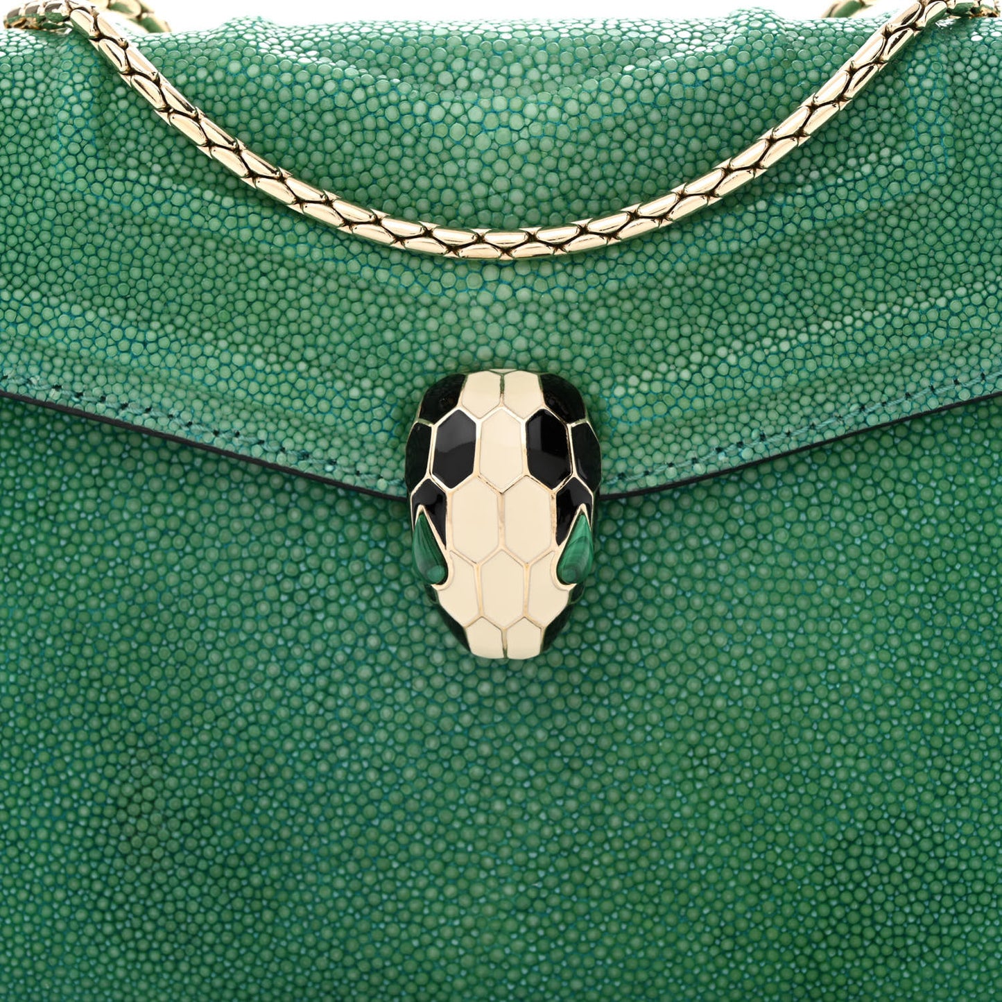 Galuchat Calfskin Serpenti Forever Crossbody Bag Green